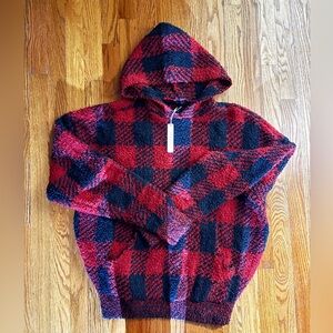 NWT Skims Brick  Buffalo Check Hoodie